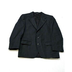 Burberry Vintage Wool Blazer Charcoal Mens 80s 90s Sportcoat EUC